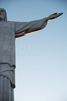Buy stock photo A close-up of image of Christ the Redeemer in Rio