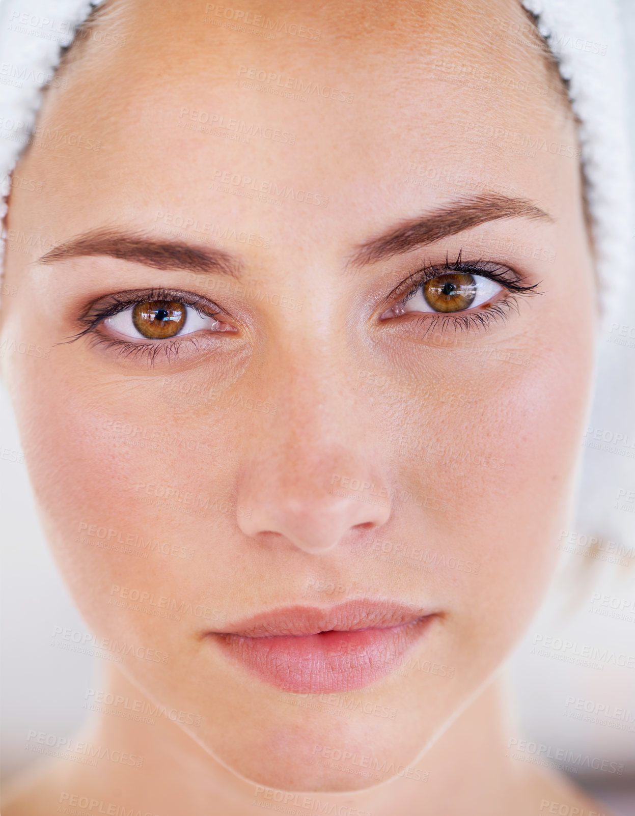 Buy stock photo Head shot of a gorgeous woman with a flawless complexion