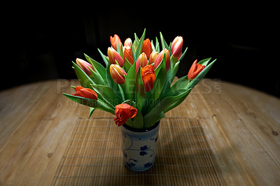 Buy stock photo Shot of a bunch of flowers in a vase