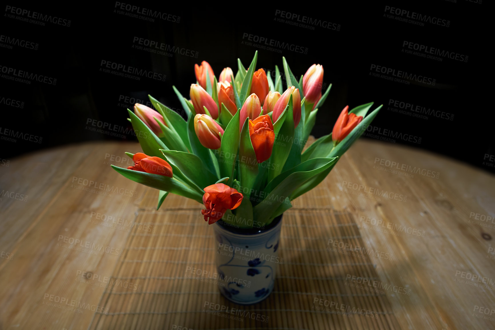 Buy stock photo Shot of a bunch of flowers in a vase