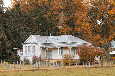 Buy stock photo A photo of an old farm house in new zealand