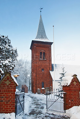 Buy stock photo A photo of a Danish Church in winter