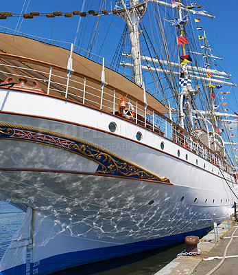 Buy stock photo Cropped shot of a large sailing ship