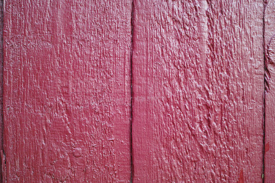 Buy stock photo Wooden, surface and red paint with wall texture, colour and decoration with shine and gloss. Empty, natural material and structure with abstract art and creativity with a fresh coat and painting