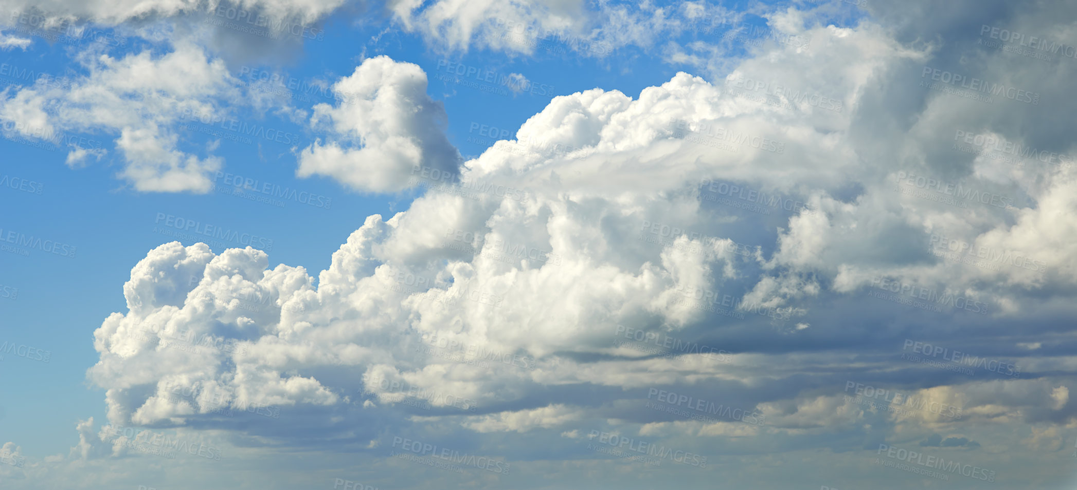 Buy stock photo Cumulonimbus clouds against a blue sky