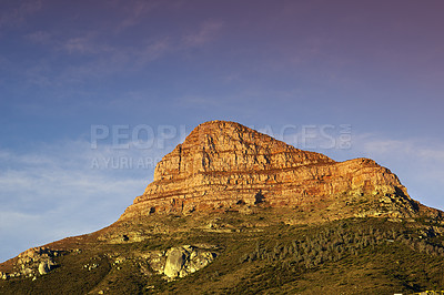 Buy stock photo Shot of a mountain on a beautiful day