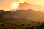 Sunrise over South African mountains