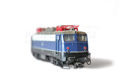 Buy stock photo An isolated image of a toy train