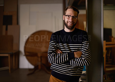 Buy stock photo Shot of a handsome hipster indoors
