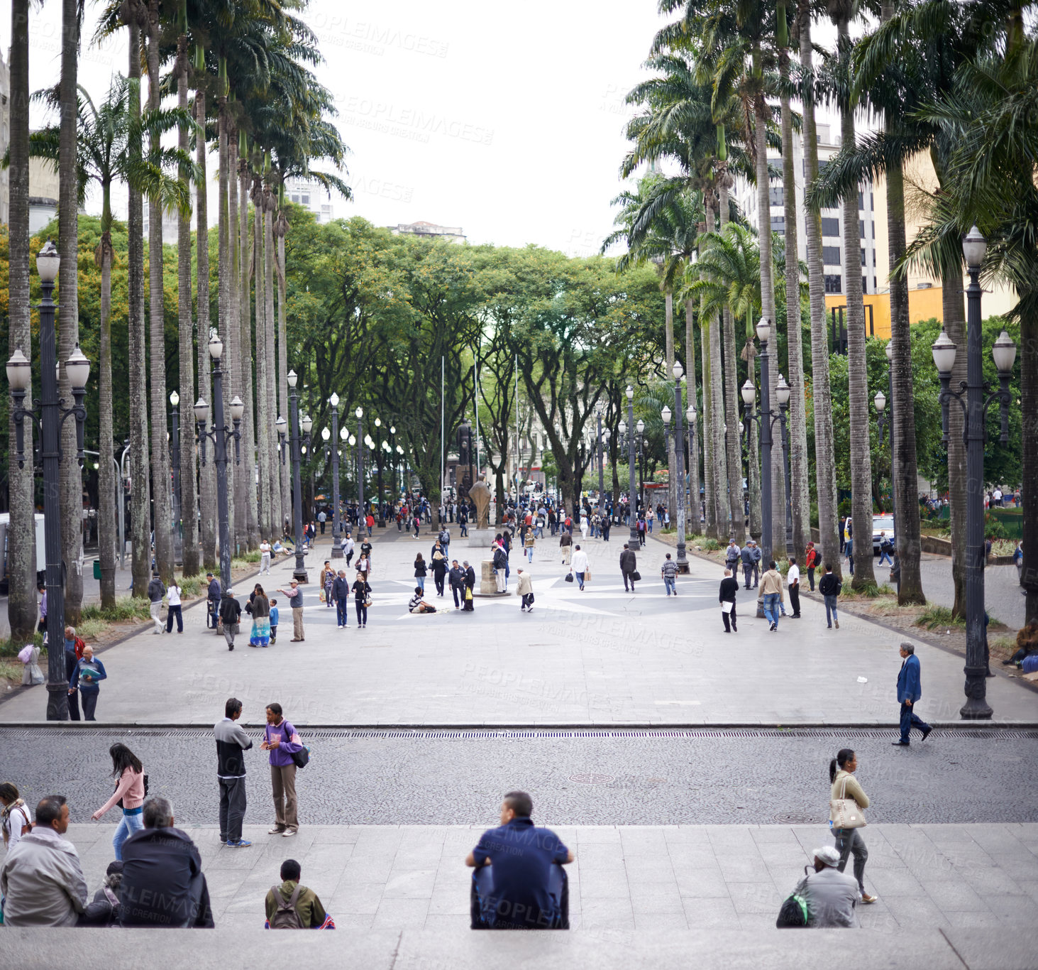 Buy stock photo Shot of a busy square