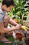 Tending his garden