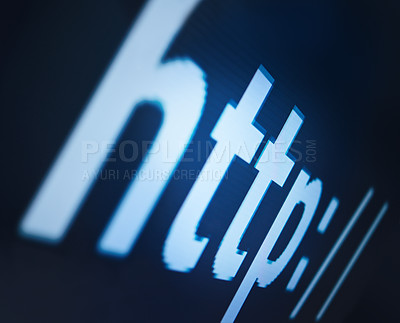 Buy stock photo Closeup of a search bar on a computer screen