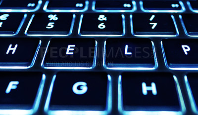 Buy stock photo Closeup shot of a computer keyboard. All screen content is designed by us and not copyrighted by others, and upon purchase a user license is granted to the purchaser. A property release can be obtained if needed.