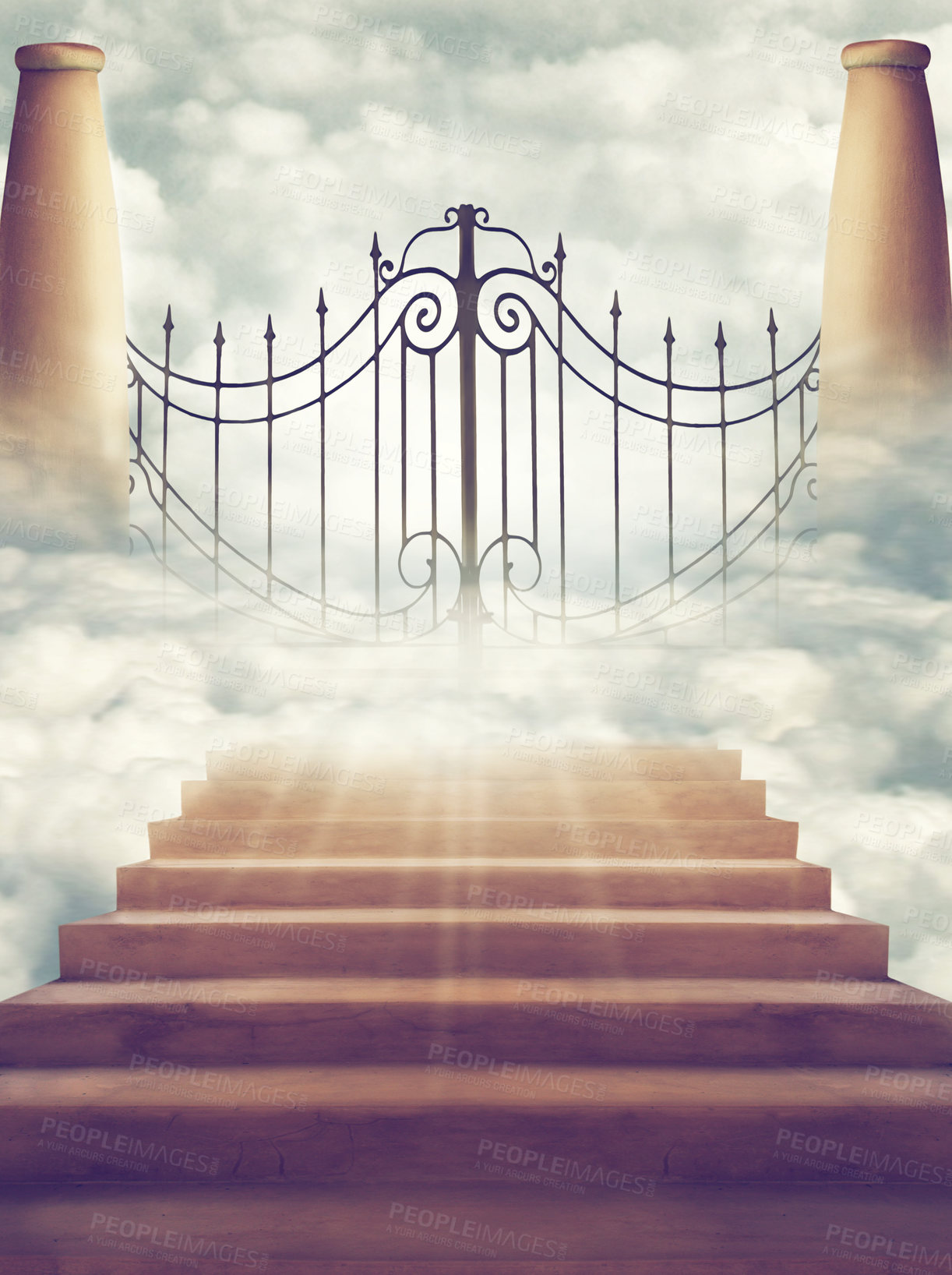 Buy stock photo Shot of the "Pearly Gates" of Heaven