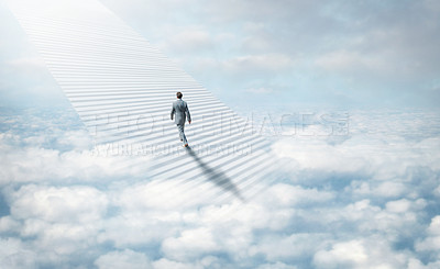 Buy stock photo Shot of a stairway leading up to heaven