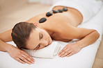 Unwinding with a hot stone massage