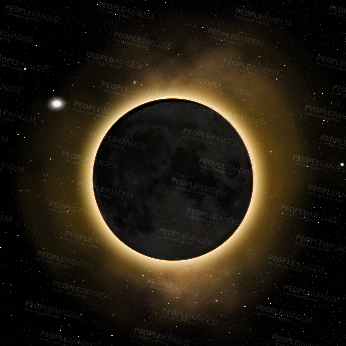 Buy stock photo Shot of a solar eclipse blotting out the sun- ALL design on this image is created from scratch by Yuri Arcurs'  team of professionals for this particular photo shoot
