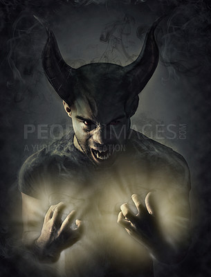 Buy stock photo Computer manipulated shot of a demon