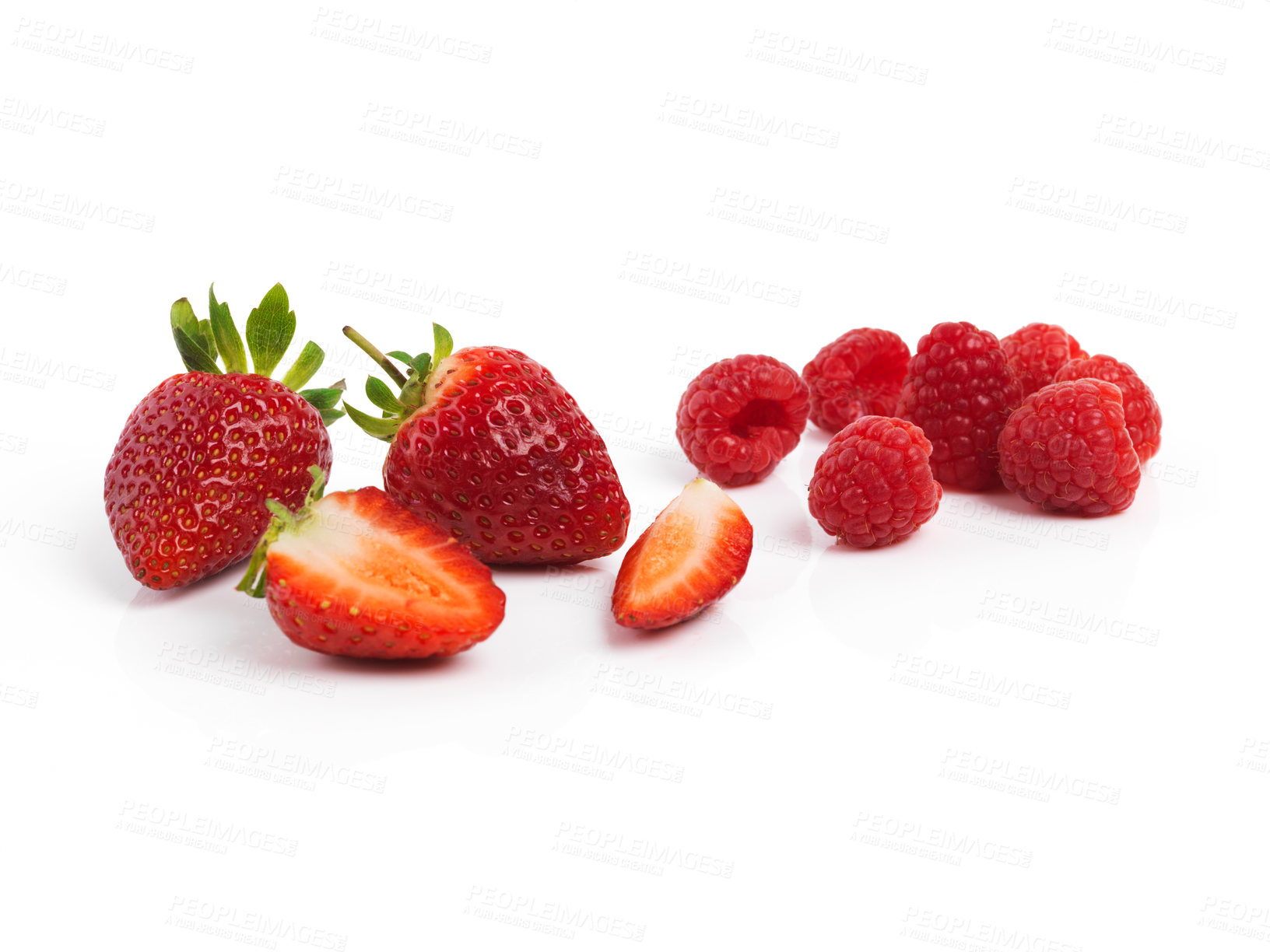 Buy stock photo Studio shot of a red apple with measuring tape wrapped around it