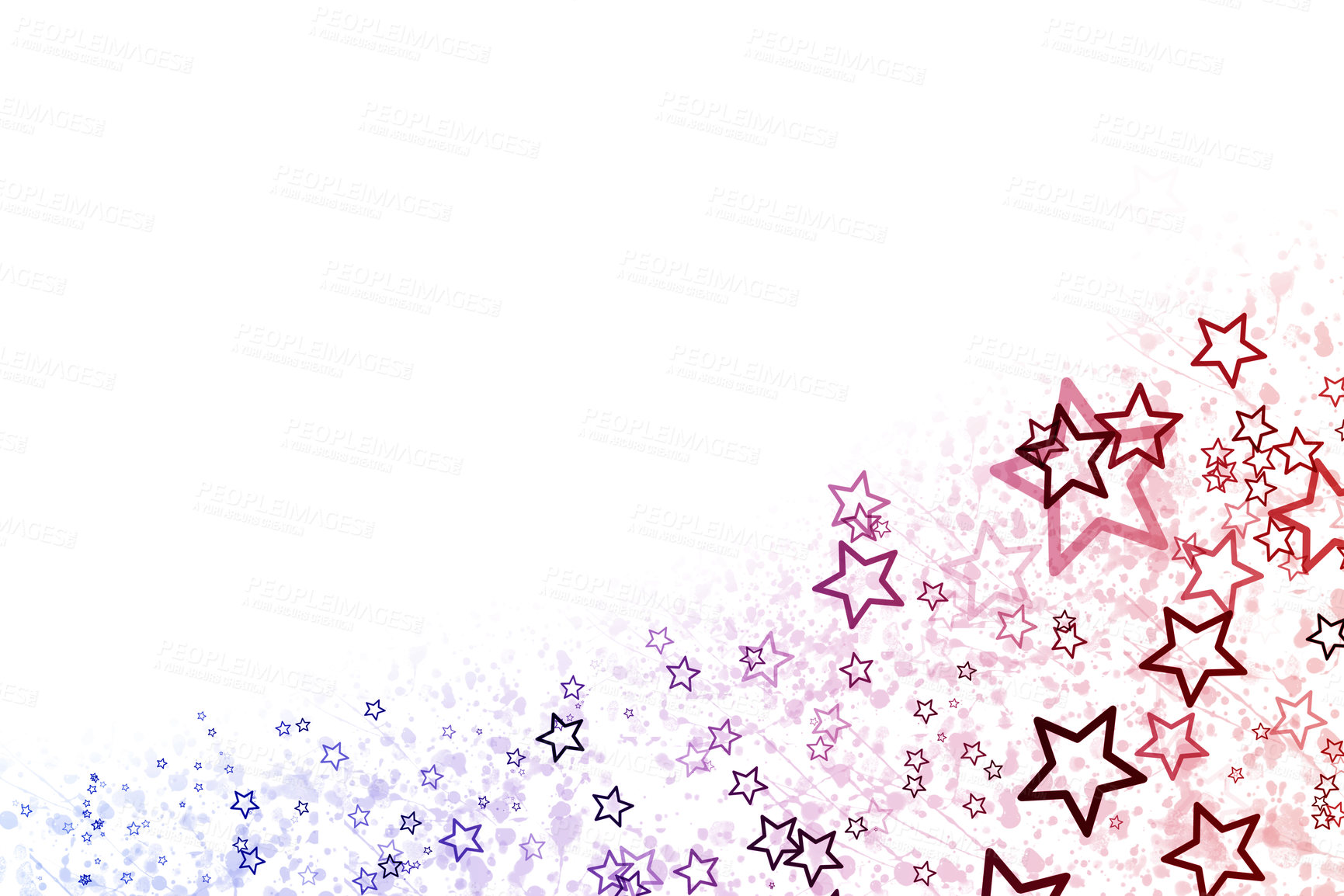Buy stock photo Star, graphic and color with illustration on banner for theme, poster or abstract background. Empty, mockup space and symbol with colorful pattern or icon for USA independence day, heritage or glory