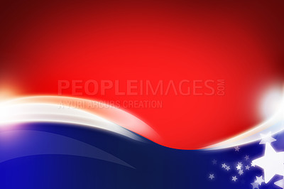 Buy stock photo Stars, stripes and wallpaper with American flag graphic, illustration or background with color. Red, blue and white, pride and USA history with Independence day celebration, event and patriotism