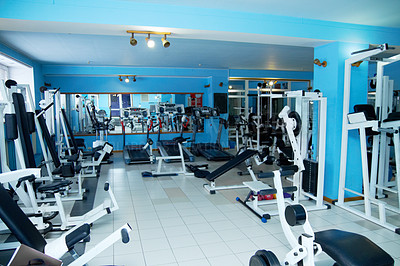 Buy stock photo Shot of an empty gym