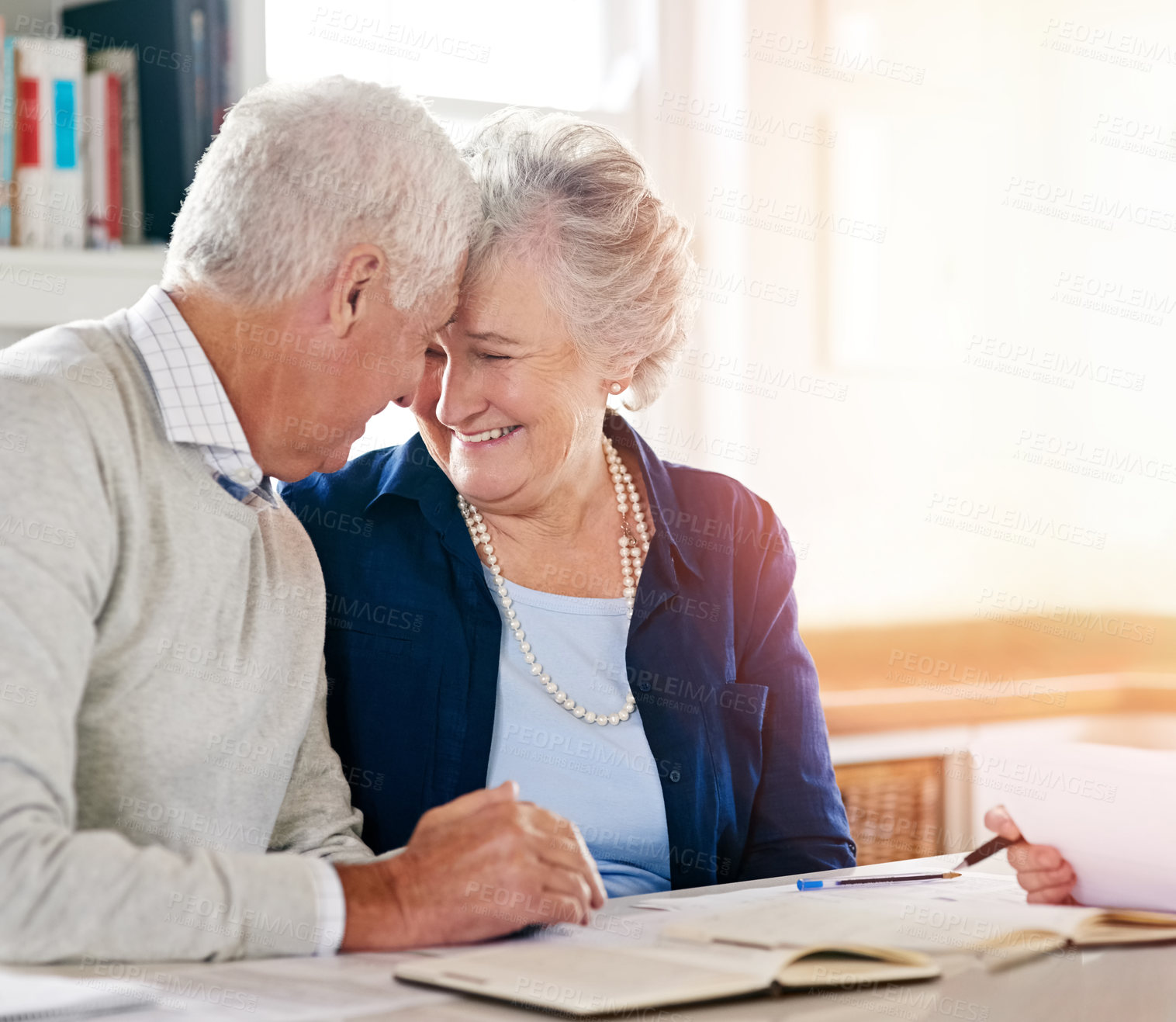 Buy stock photo Cropped shot of a senior couple together at home