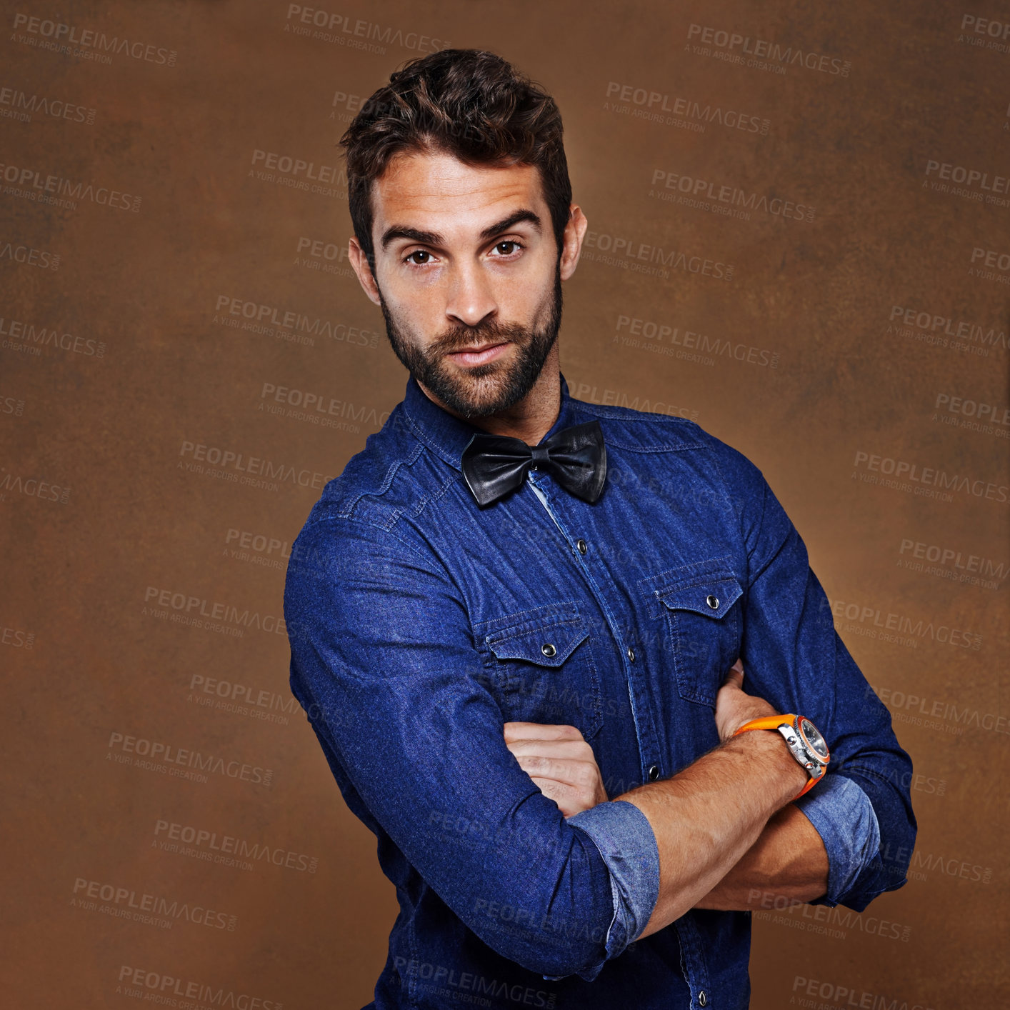 Buy stock photo Confidence, fashion and portrait for male person, studio and pose with formal clothing on background. Face, stylish, and employee or worker man model, professional or business and trendy outfit