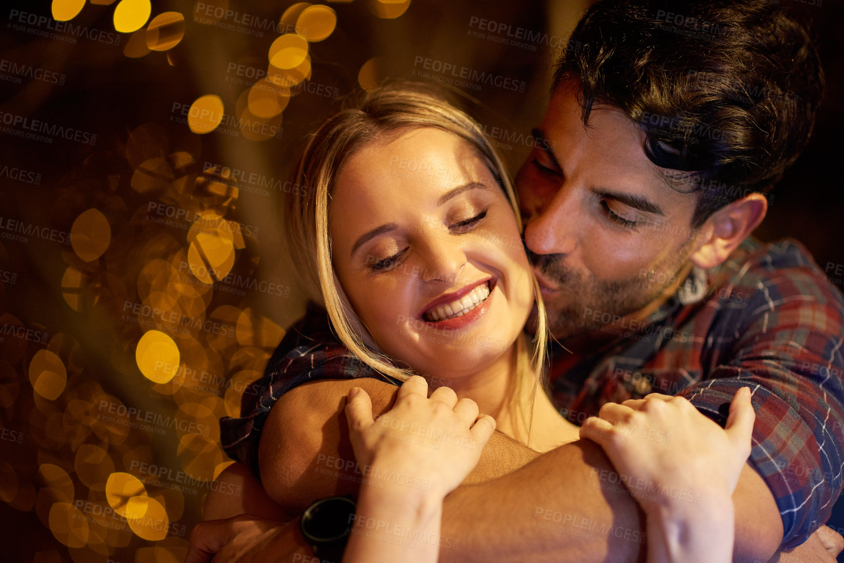 Buy stock photo Shot of a young couple out on a date in the city