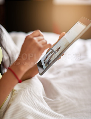 Buy stock photo Shot of young woman relaxing at home