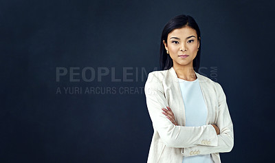 Buy stock photo Studio portrait of a young businesswoman