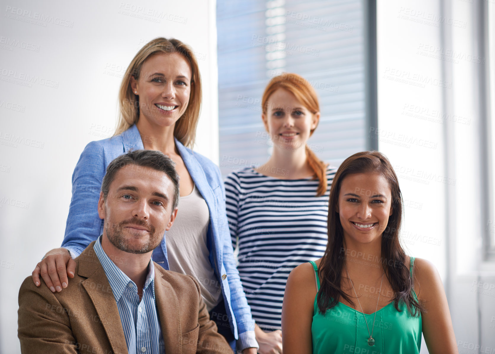 Buy stock photo Cropped shot of corporate businesspeople in the office