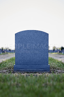 Buy stock photo Shot of a gravestone in a cemetery