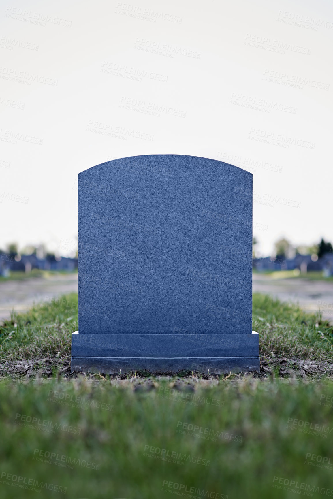 Buy stock photo Shot of a gravestone in a cemetery