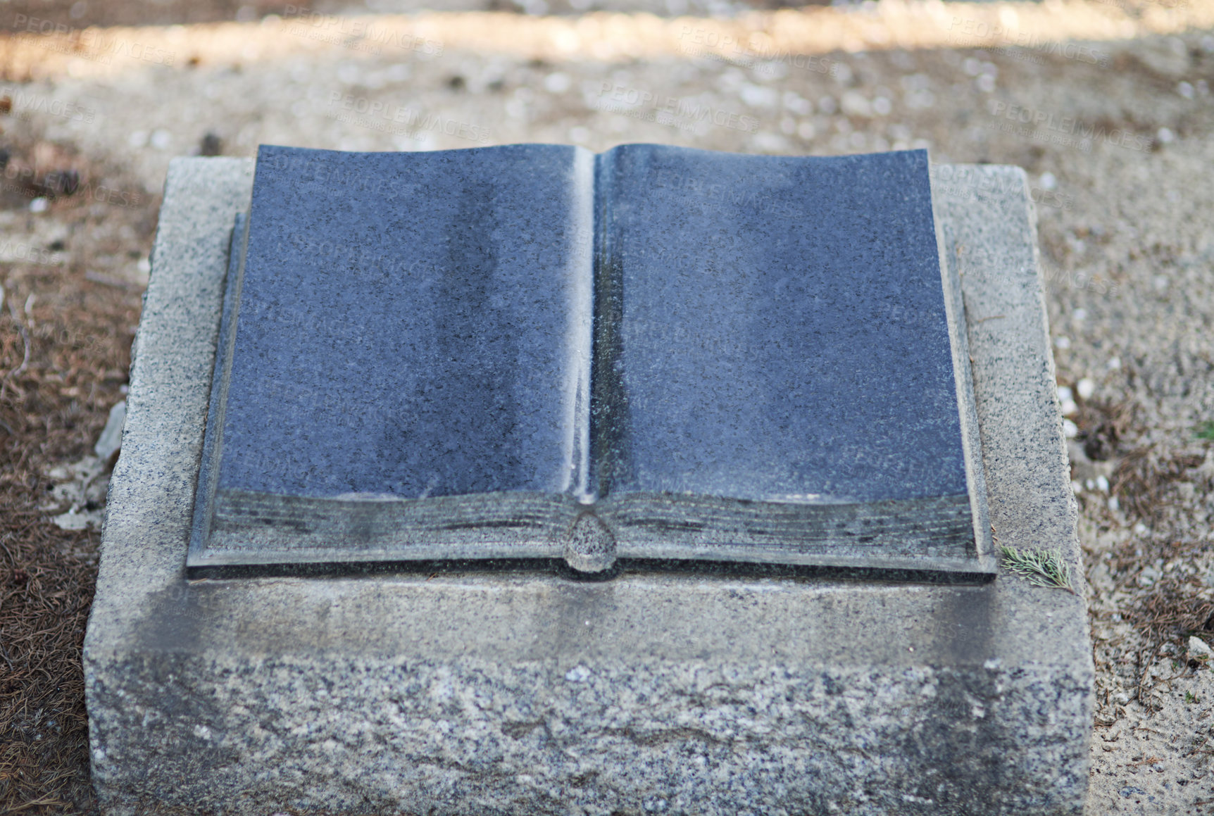 Buy stock photo Shot of a gravestone in a cemetery