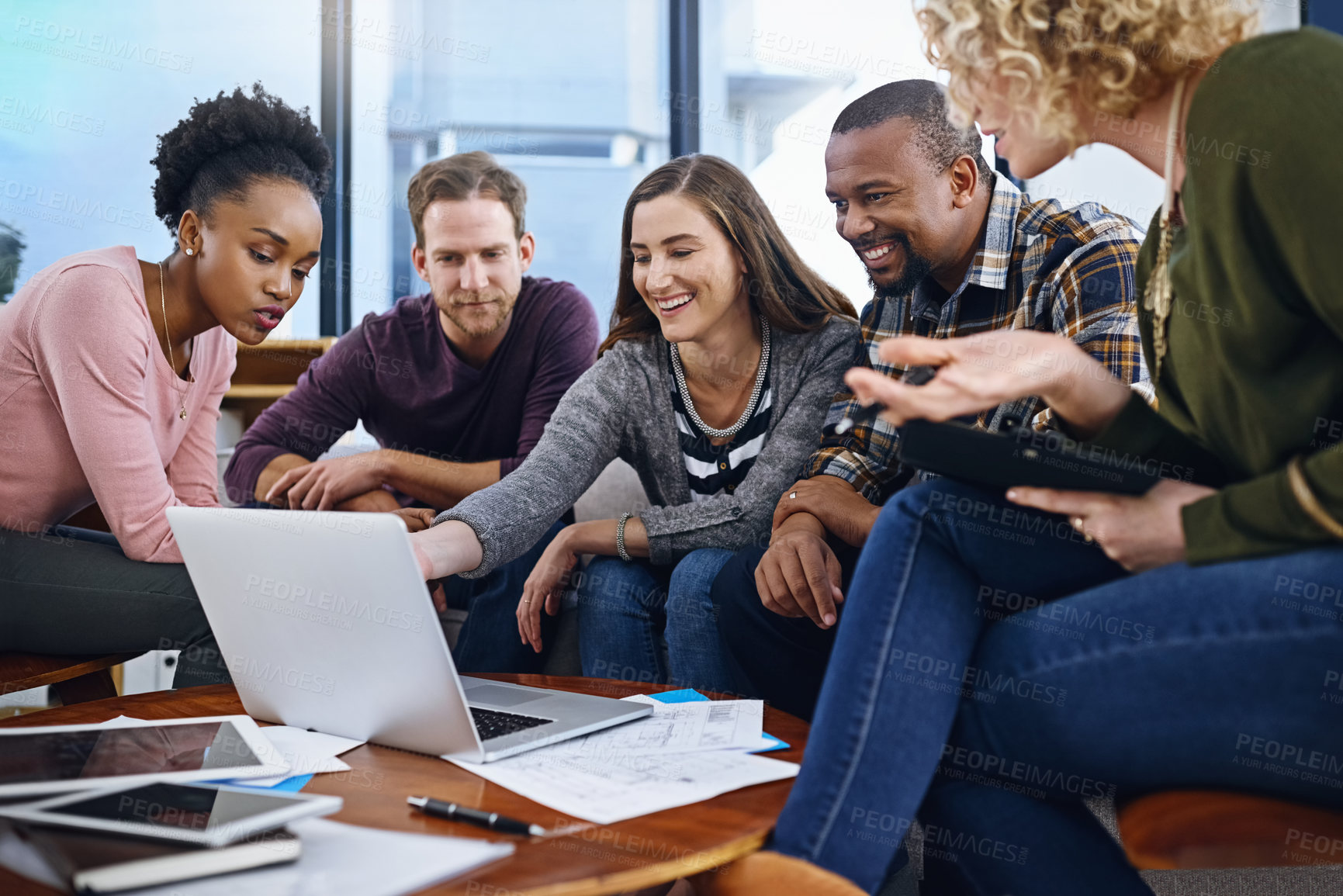 Buy stock photo Cropped shot of a team of designers working together in the office