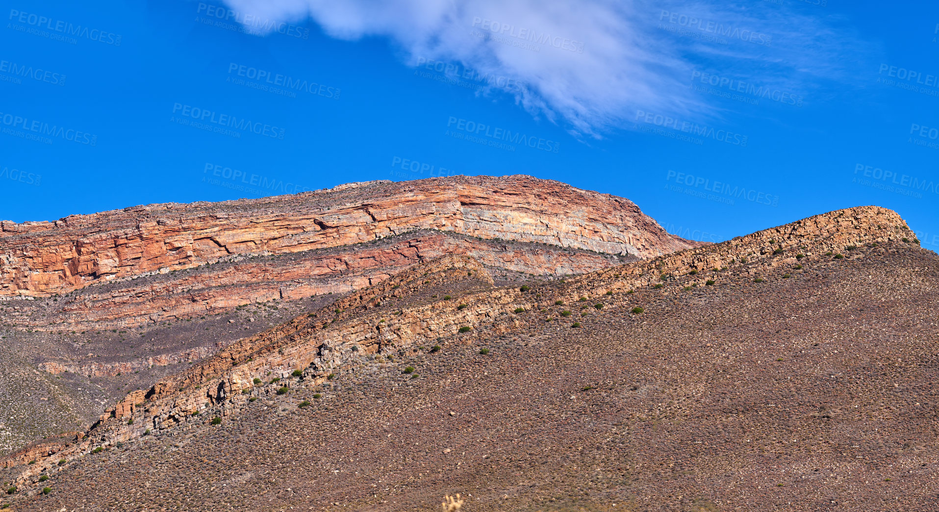 Buy stock photo Mountain view, nature and travel as wallpaper for adventure, sightseeing or outdoor as background. Countryside, landscape and wilderness for texture, panorama or sustainable in ecology or environment