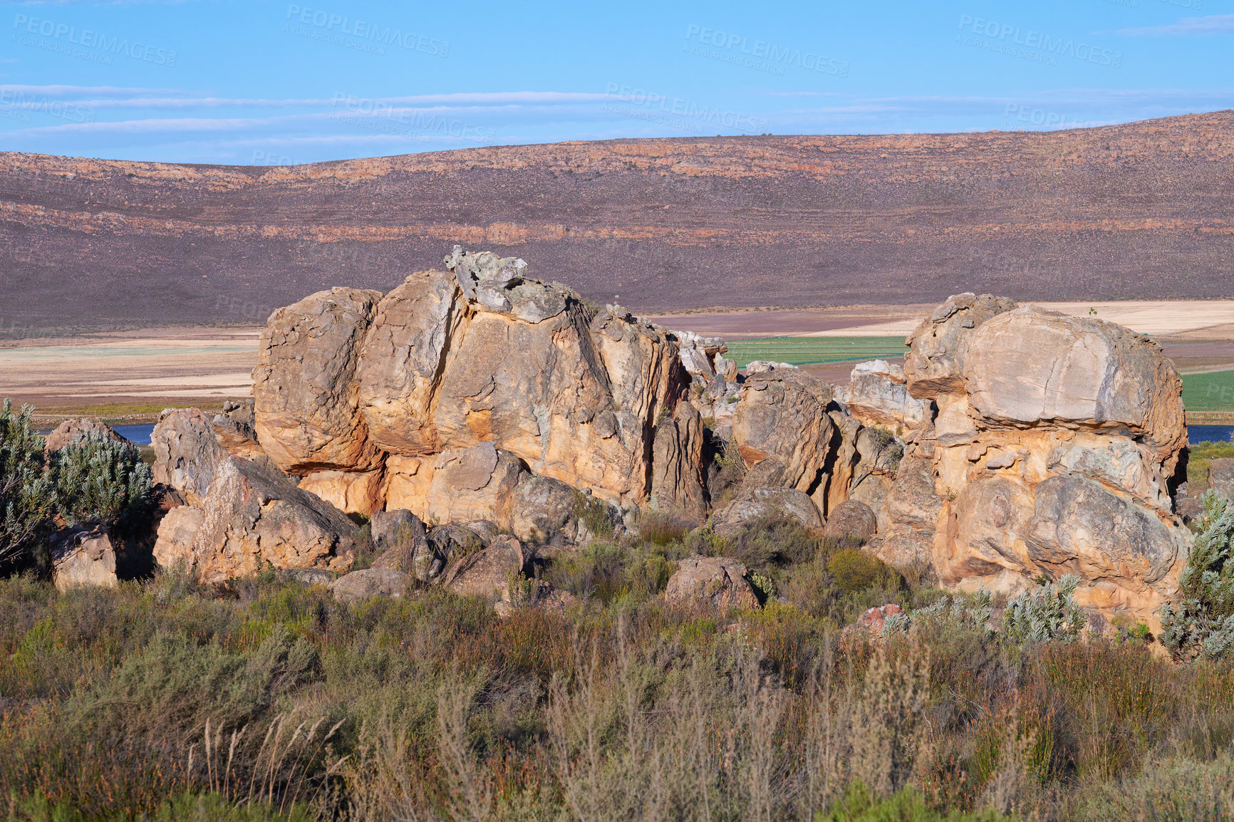 Buy stock photo The Cederberg Wilderness Area  a wonderfully rugged mountain range about 200km north of Cape Town. Largely unspoiled, this designated wilderness area is characterised by high altitude fynbos and, not surprisingly, considering the name, sizeable cedar trees.