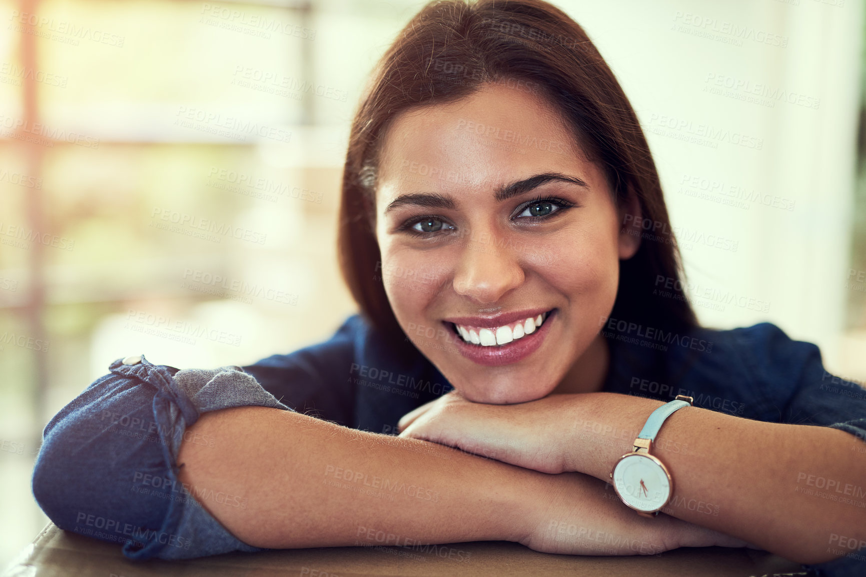 Buy stock photo Portrait of a young woman moving into her new home