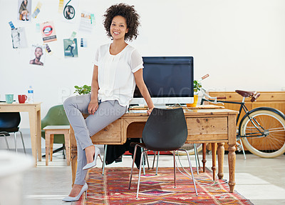 Buy stock photo Portrait of an attractive female designer in her modern office