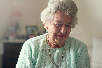 Buy stock photo Cropped shot of a senior woman in an old age home