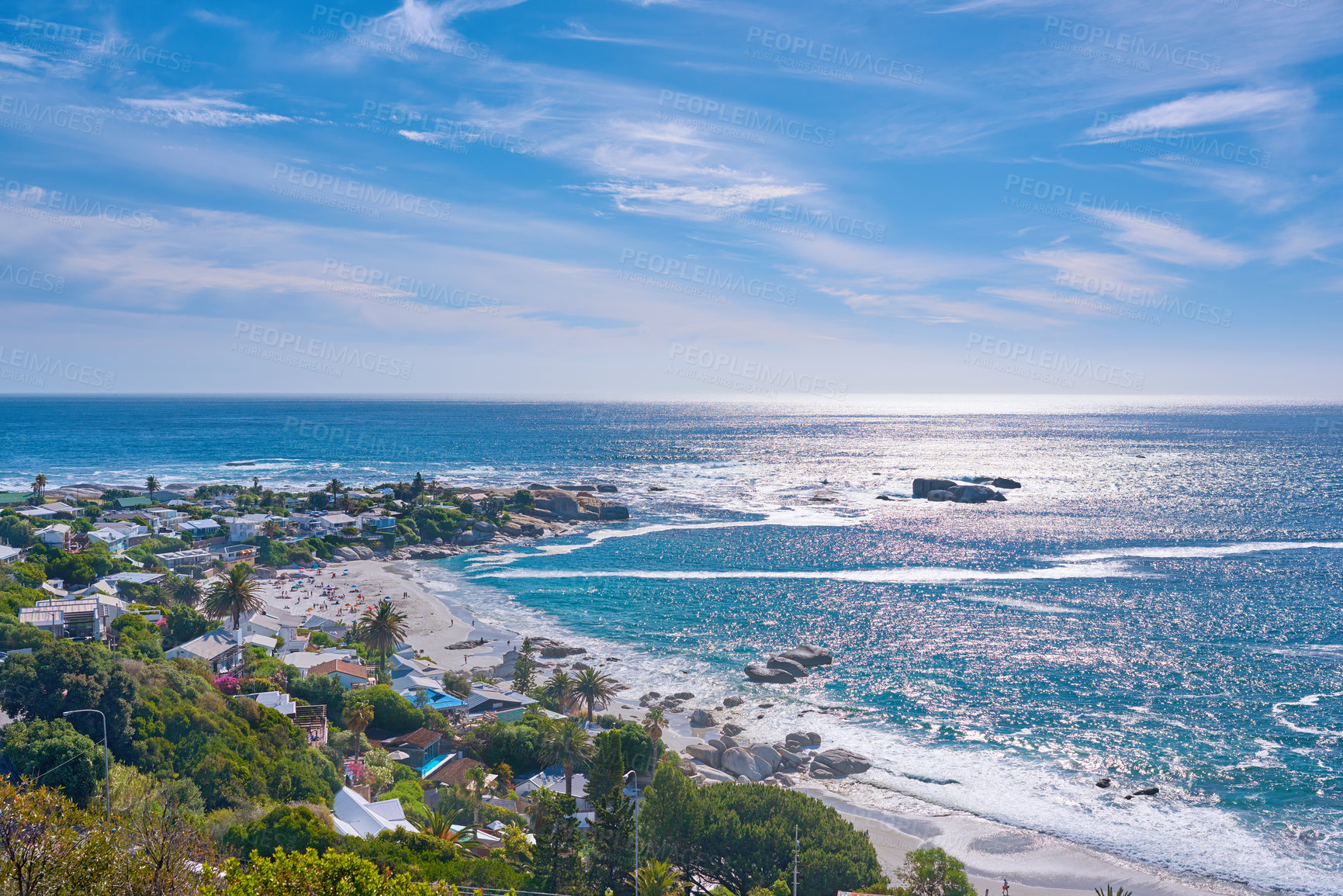 Buy stock photo Rocky coast of Western Cape, South Africa.