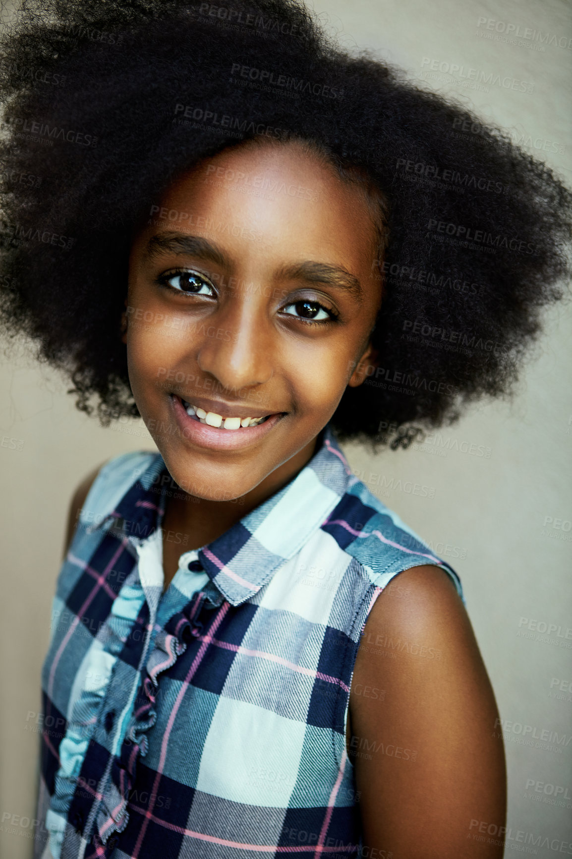 Buy stock photo Studio portrait of a young girl giving you a big smile