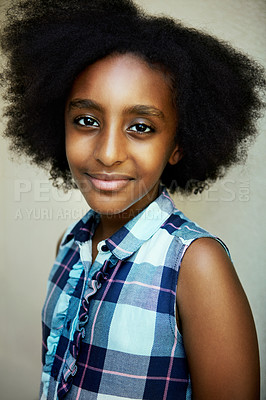 Buy stock photo Studio portrait of a young girl giving you a smile