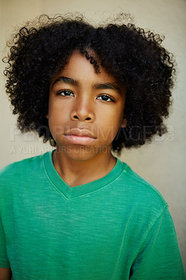 Buy stock photo Portrait of a young boy posing in the studio