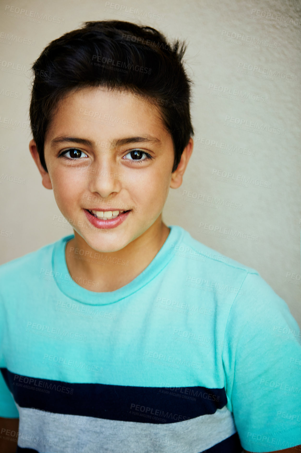 Buy stock photo Studio portrait of a young boy giving you a smile