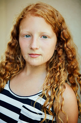 Buy stock photo Portrait of a young girl posing in the studio