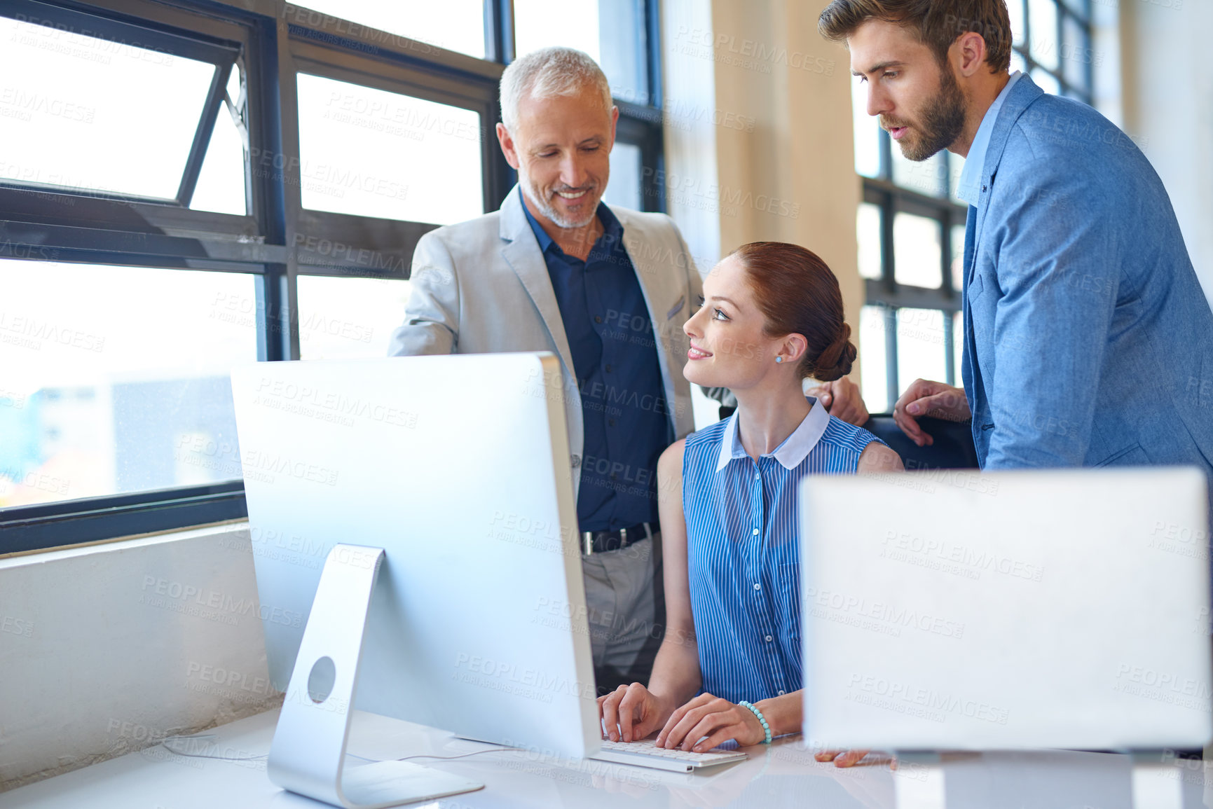 Buy stock photo Cropped shot of businesspeople in the office