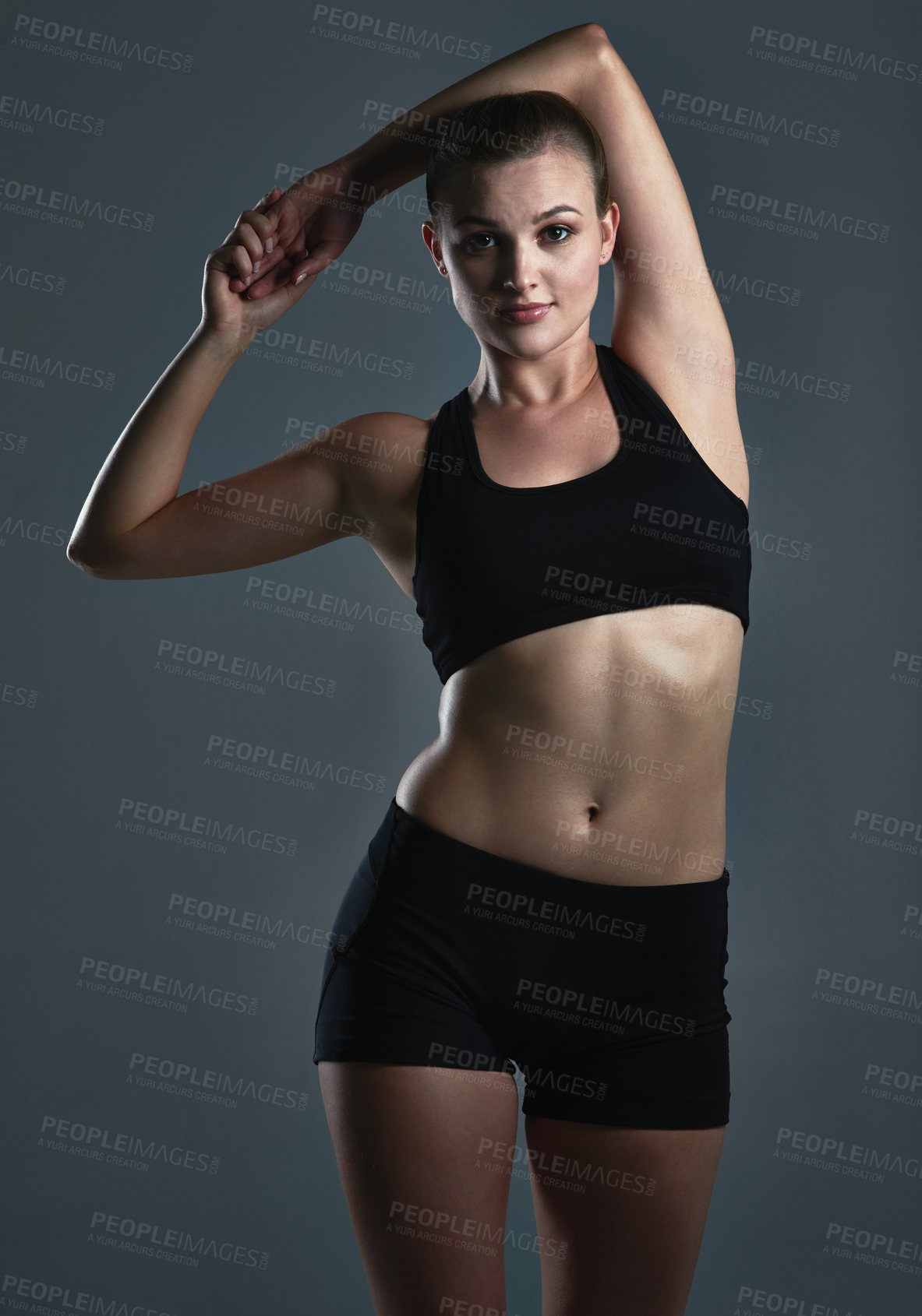 Buy stock photo Studio shot of a sporty young woman