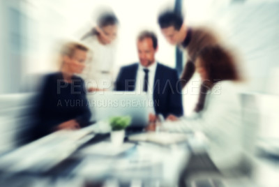Buy stock photo Cropped shot of businesspeople working together in an office
